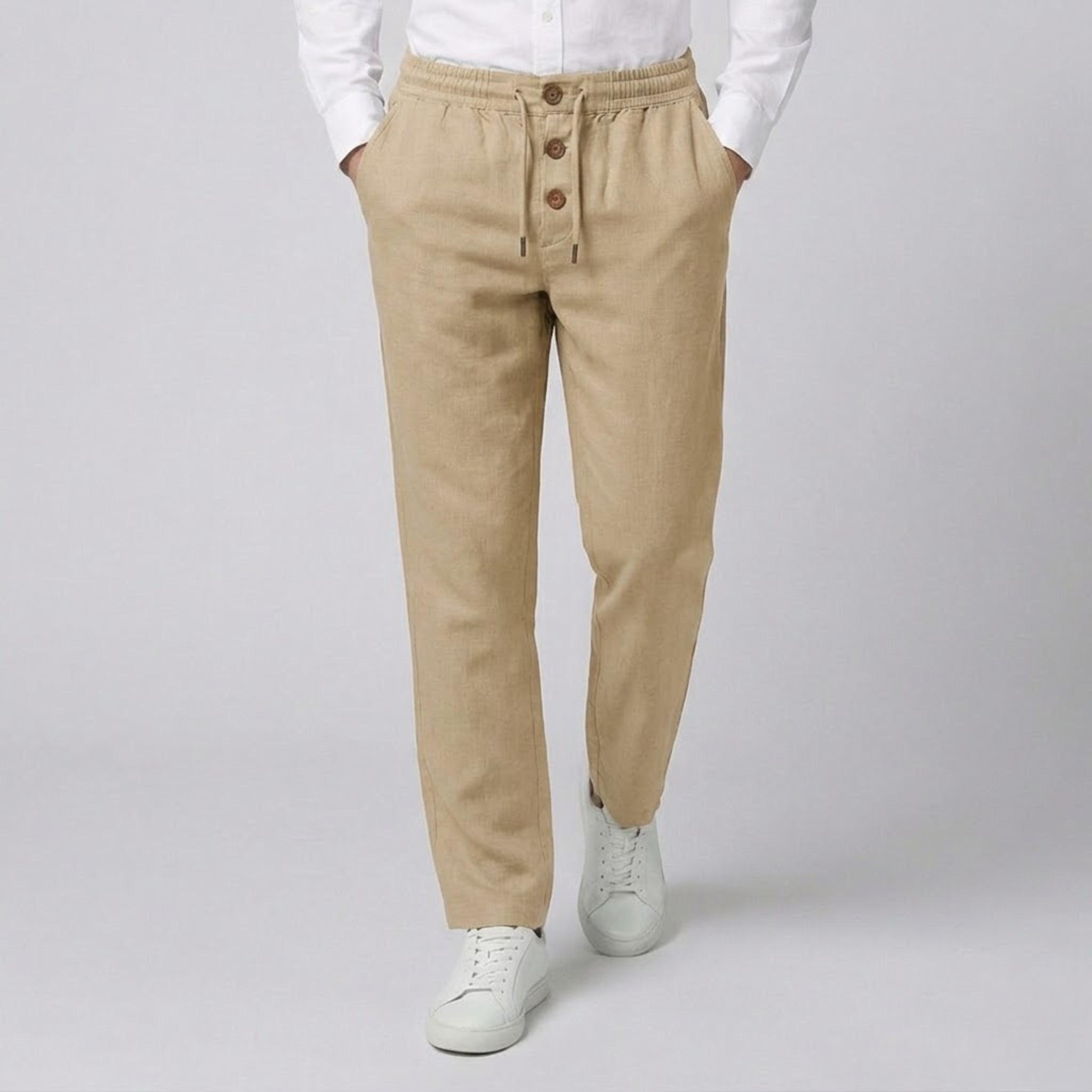 Men's Slim-Fit Linen-Blend Pants | Olamil