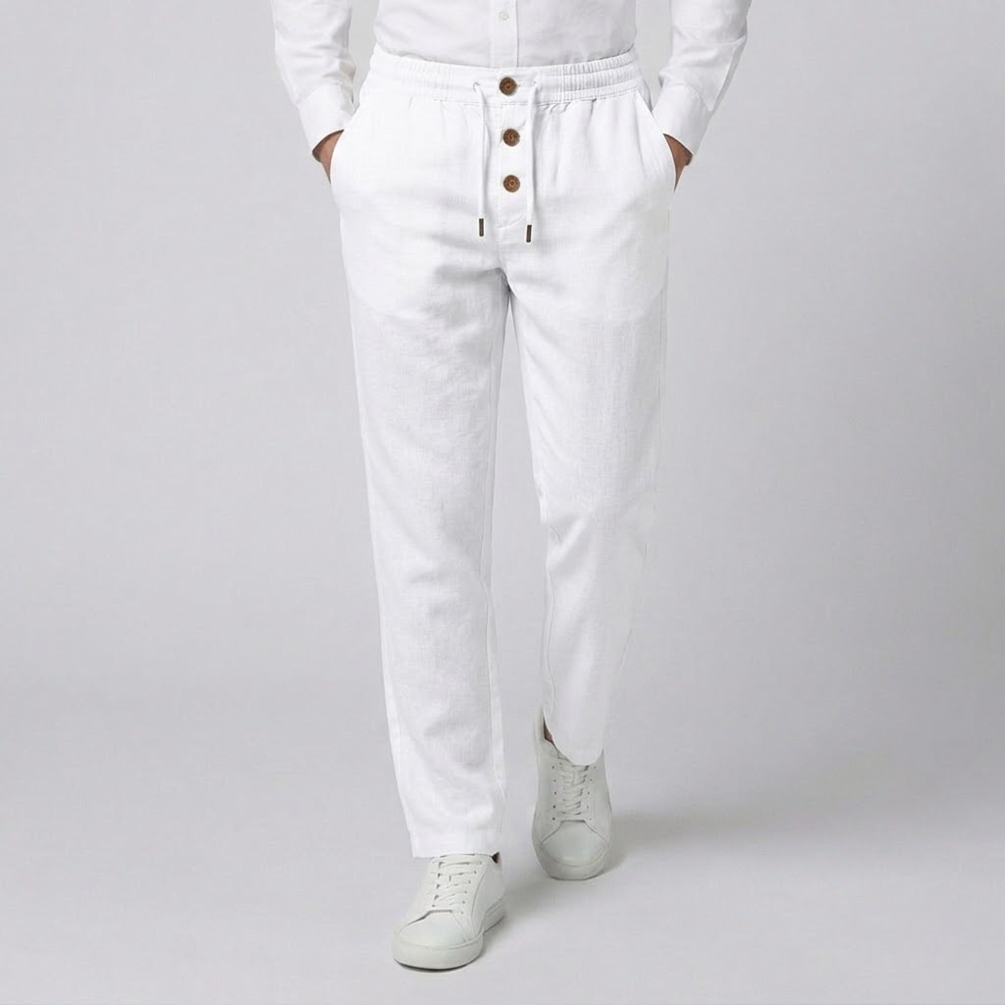 Men's Slim-Fit Linen-Blend Pants | Olamil