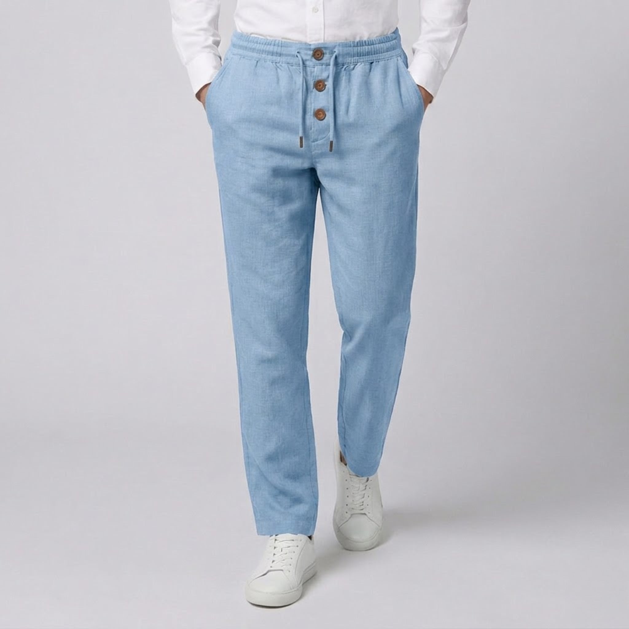 Men's Slim-Fit Linen-Blend Pants | Olamil