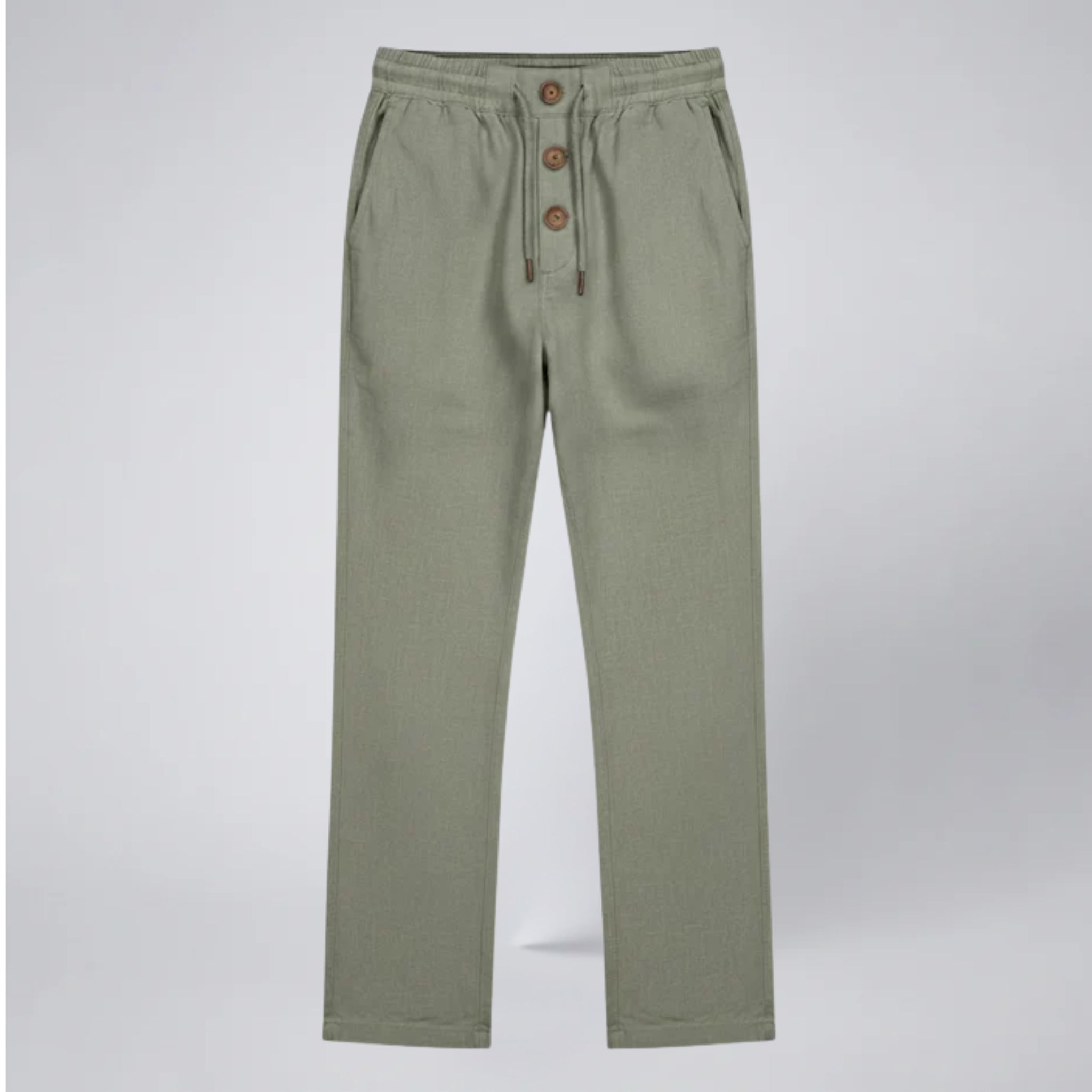 Olamil - Men’s Button Fly Linen Blend Trousers