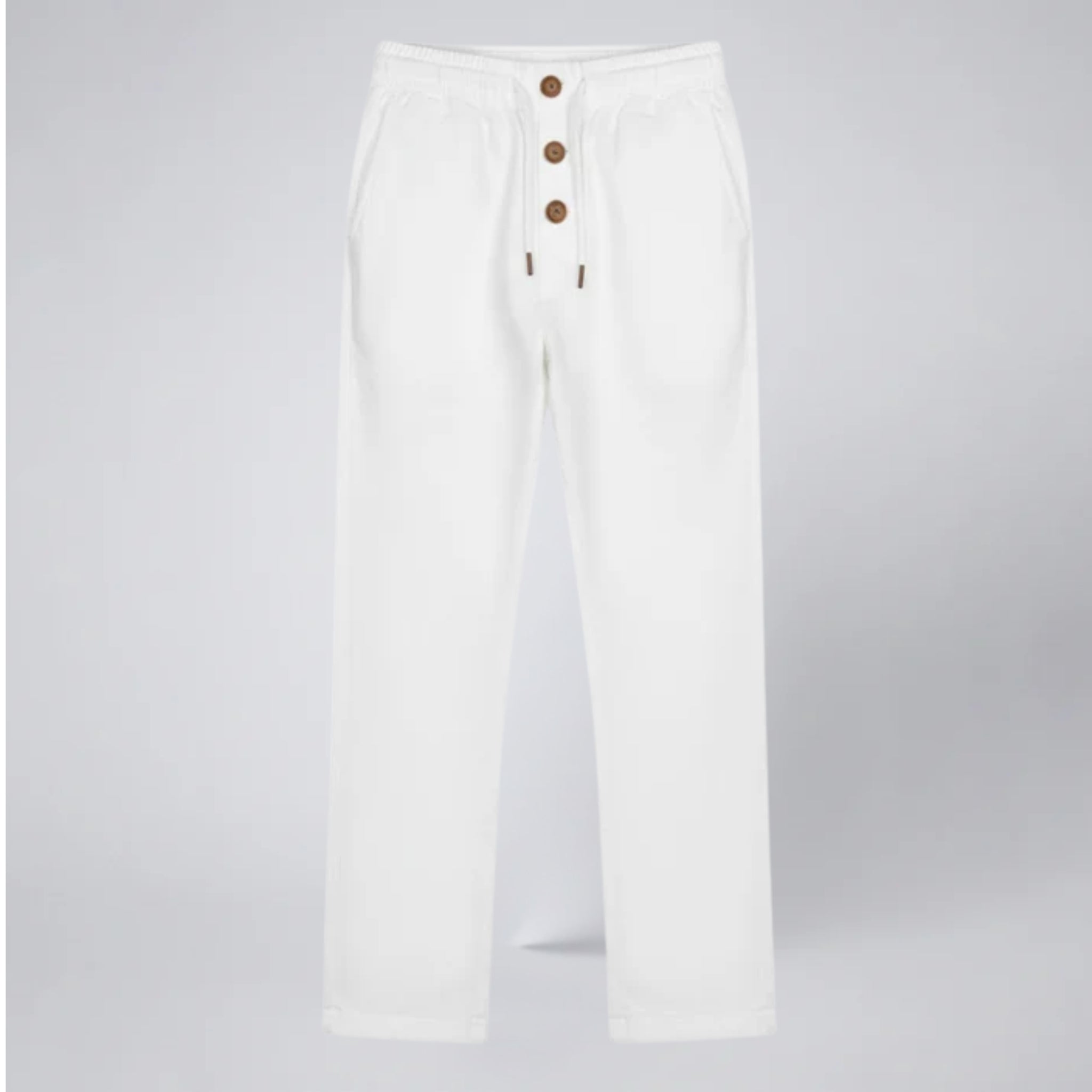 Olamil - Men’s Button Fly Linen Blend Trousers