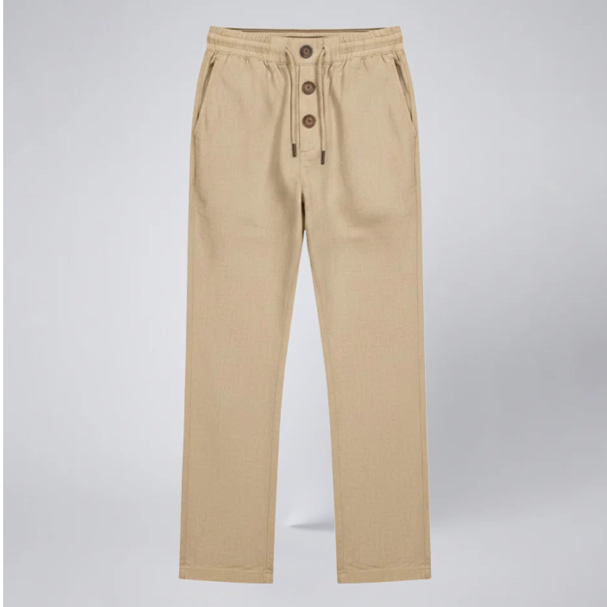 Olamil - Men’s Button Fly Linen Blend Trousers