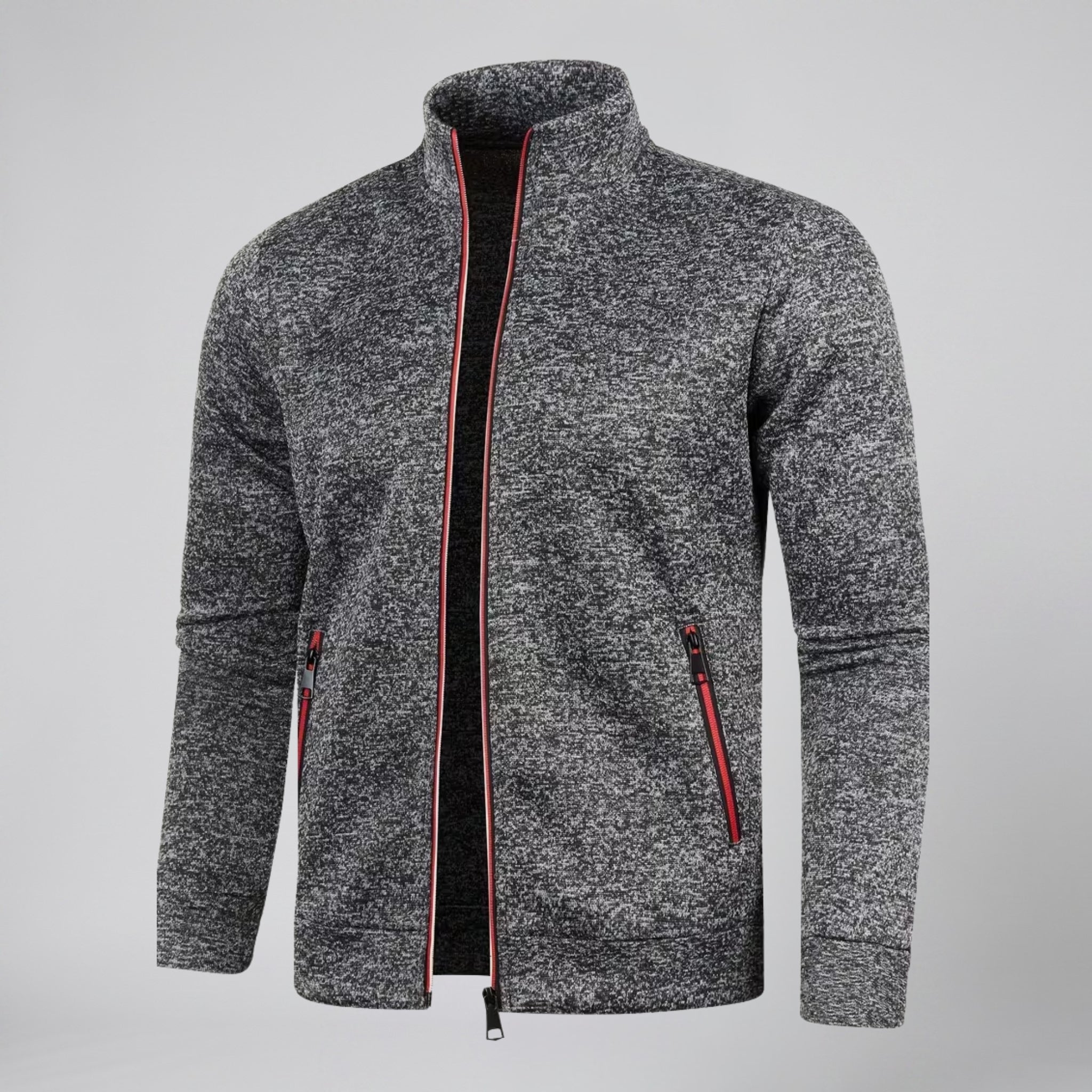 Olamil - Men’s High-Neck Zip-Up Knit Jacket