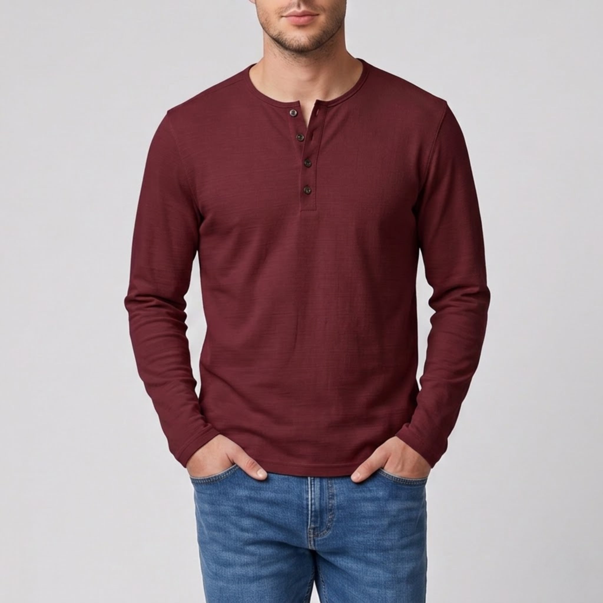 Men’s Long-Sleeve Cotton Slim-Fit T-Shirt | Olamil