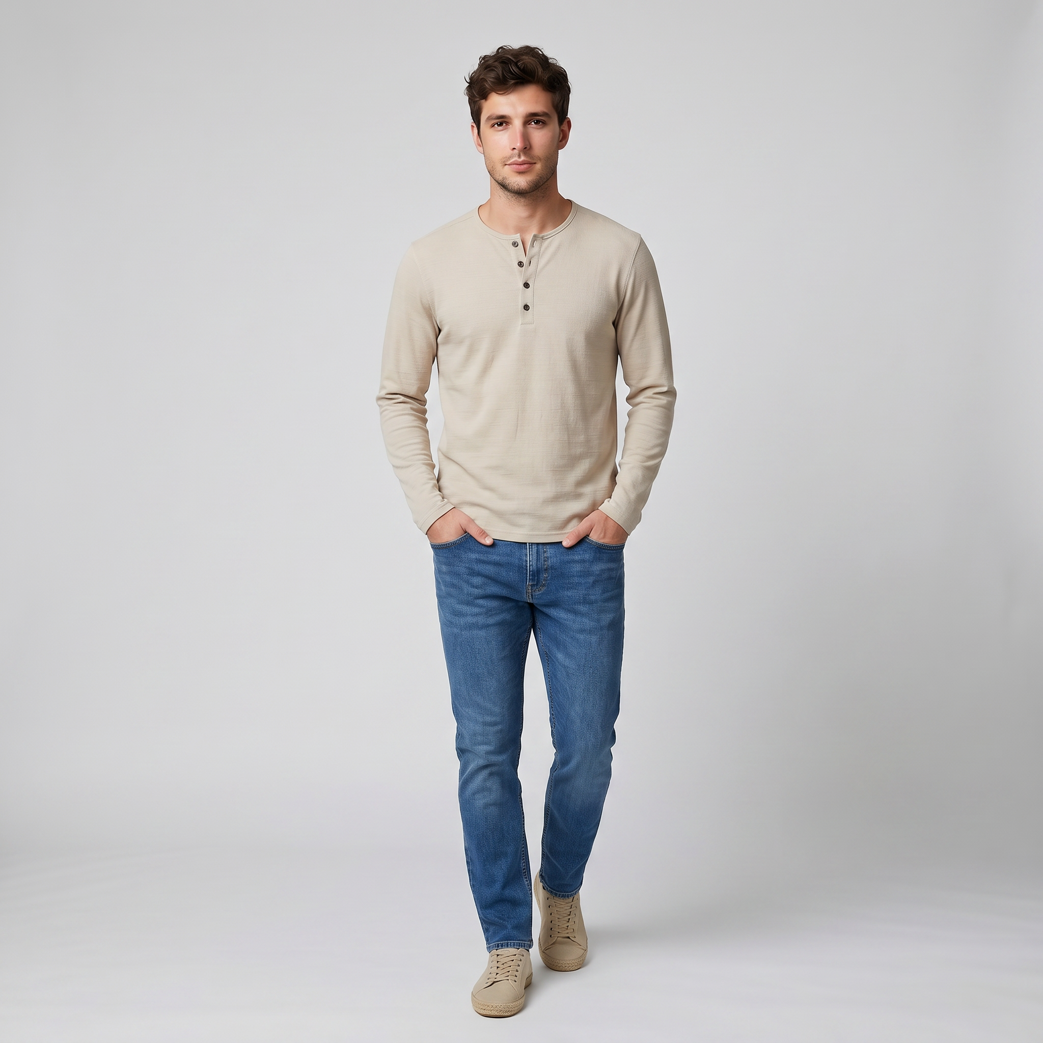 Men’s Long-Sleeve Cotton Slim-Fit T-Shirt | Olamil