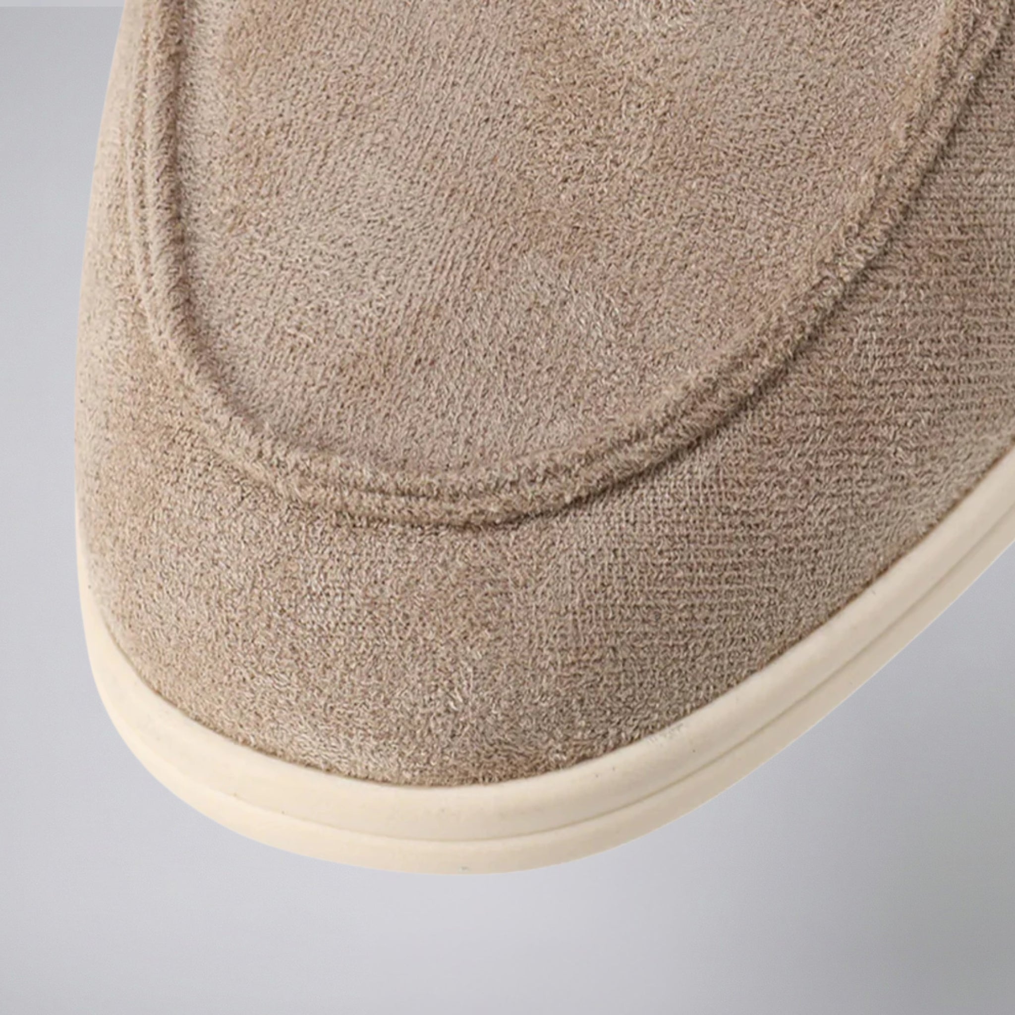 Olamil - Men’s Moc-Toe Taupe Suede Loafers