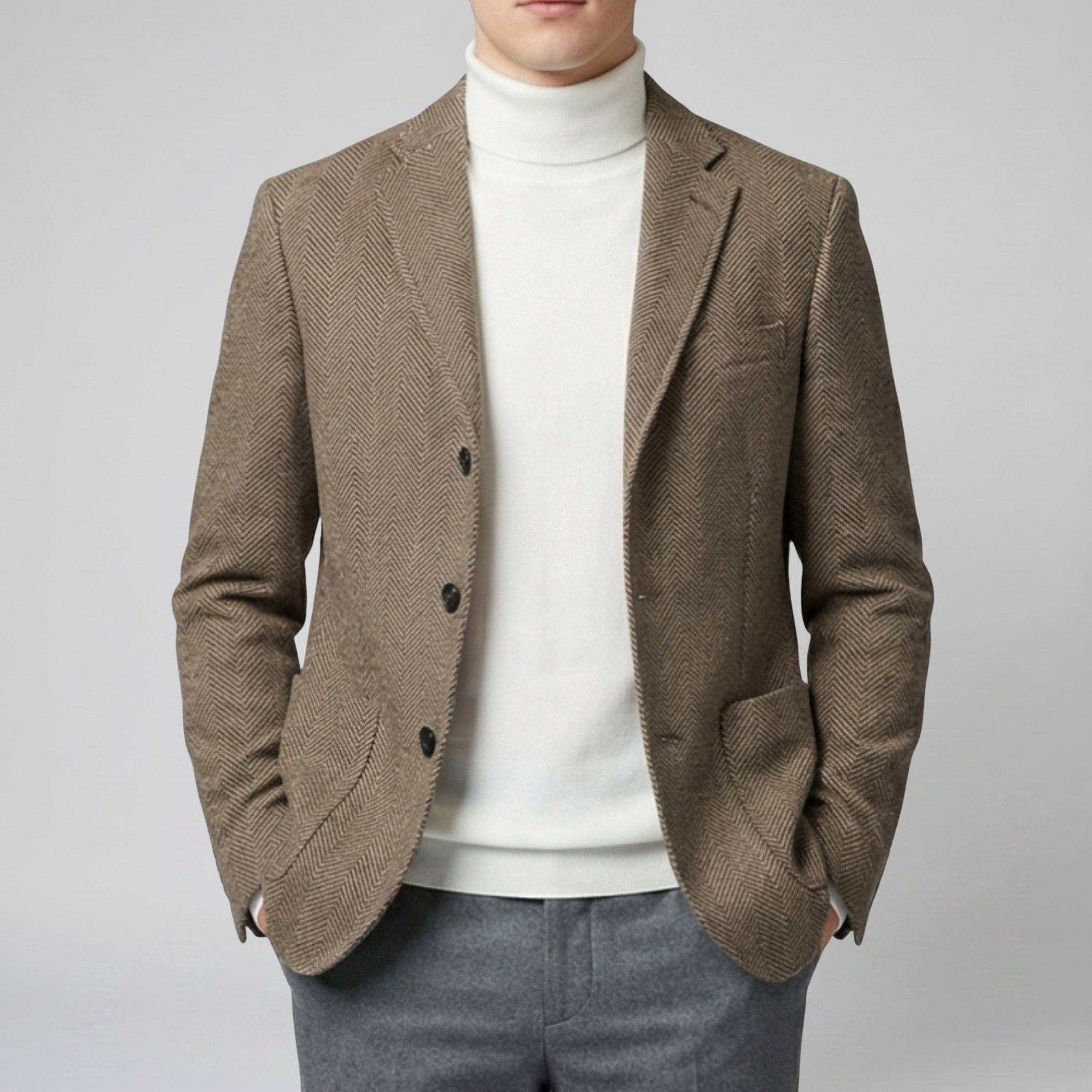 Men's Three-Button Closure Wool Blazer | Olamil