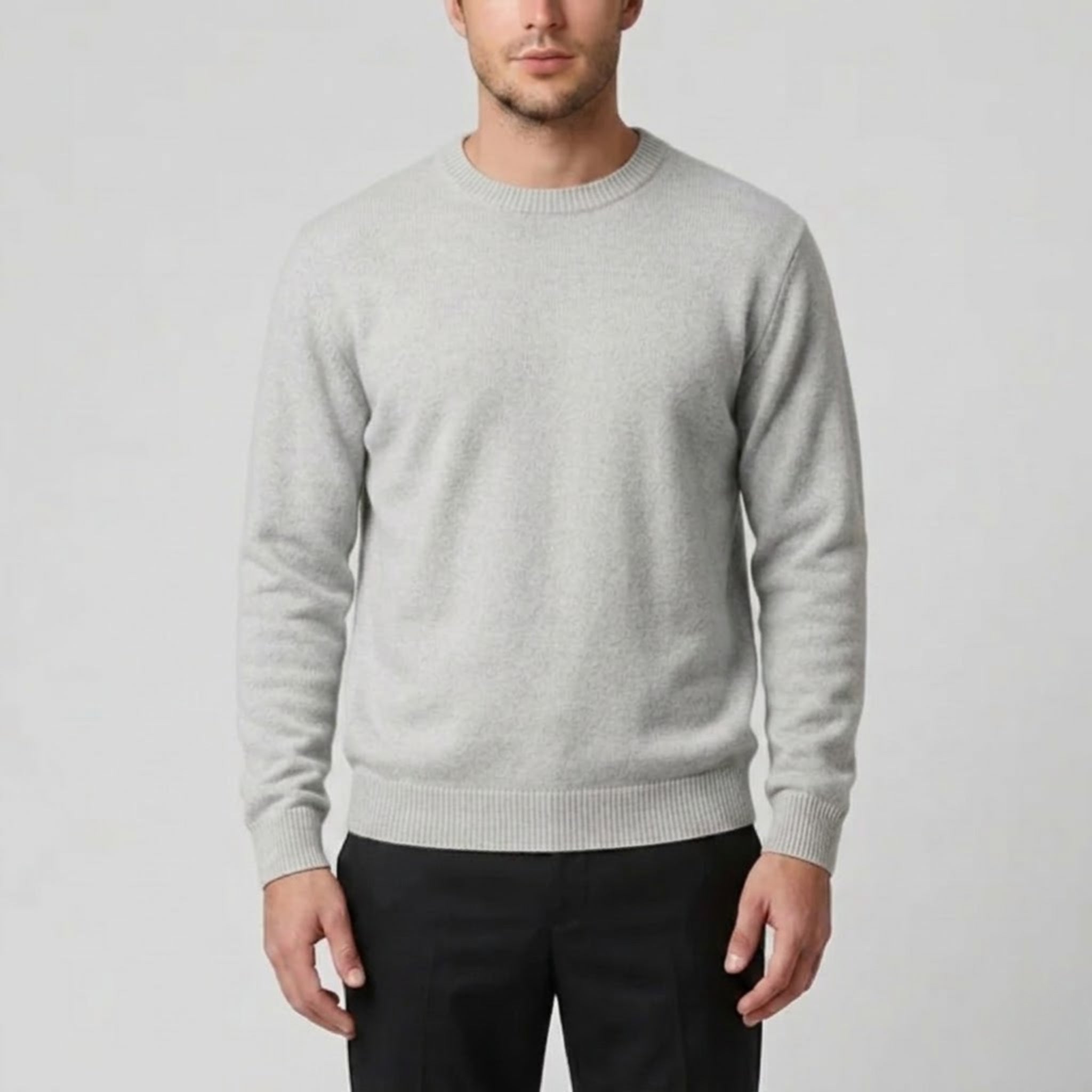 Men’s Cashmere Crew Neck Sweater – Relaxed Fit | Olamil