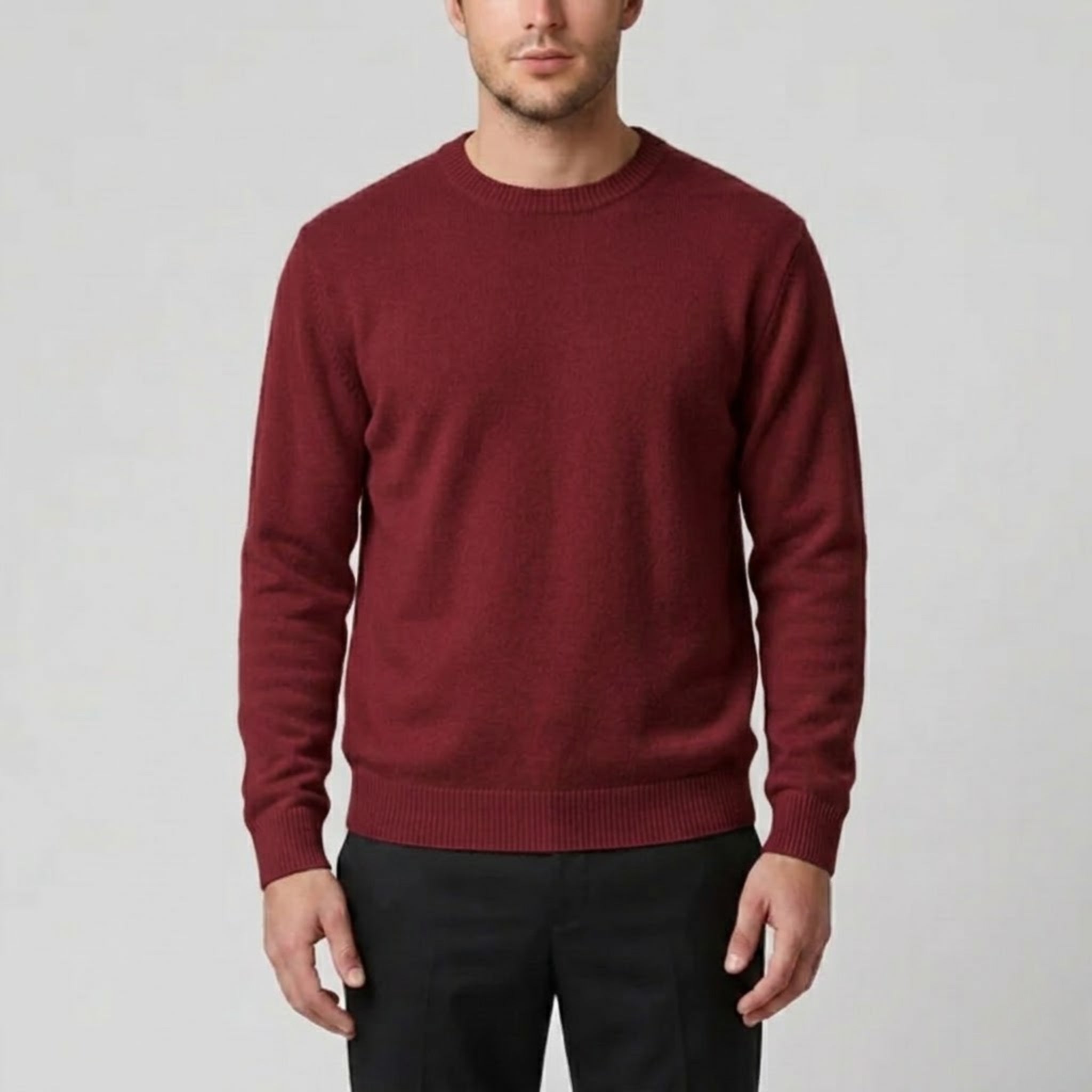 Men’s Cashmere Crew Neck Sweater – Relaxed Fit | Olamil