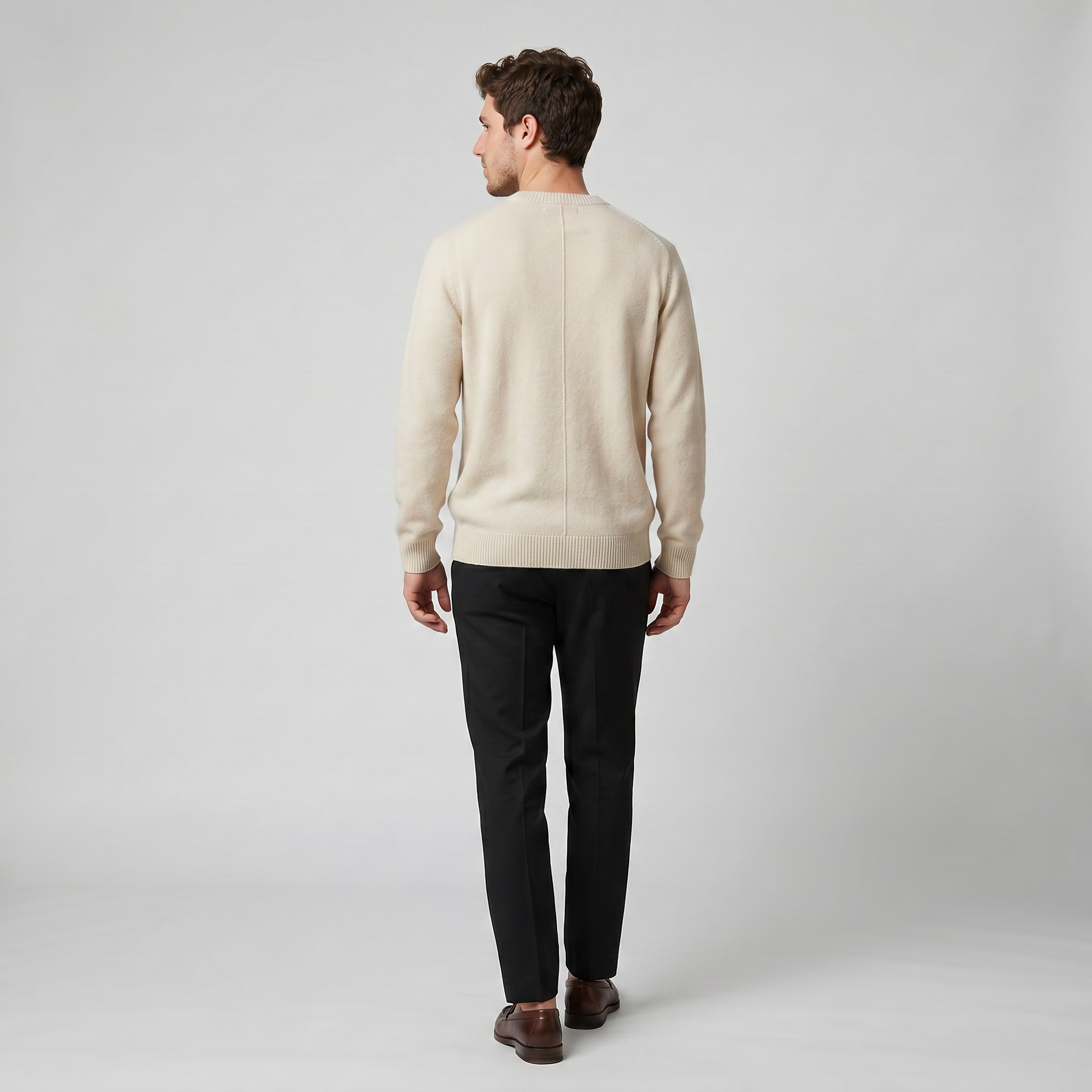 Men’s Cashmere Crew Neck Sweater – Relaxed Fit | Olamil