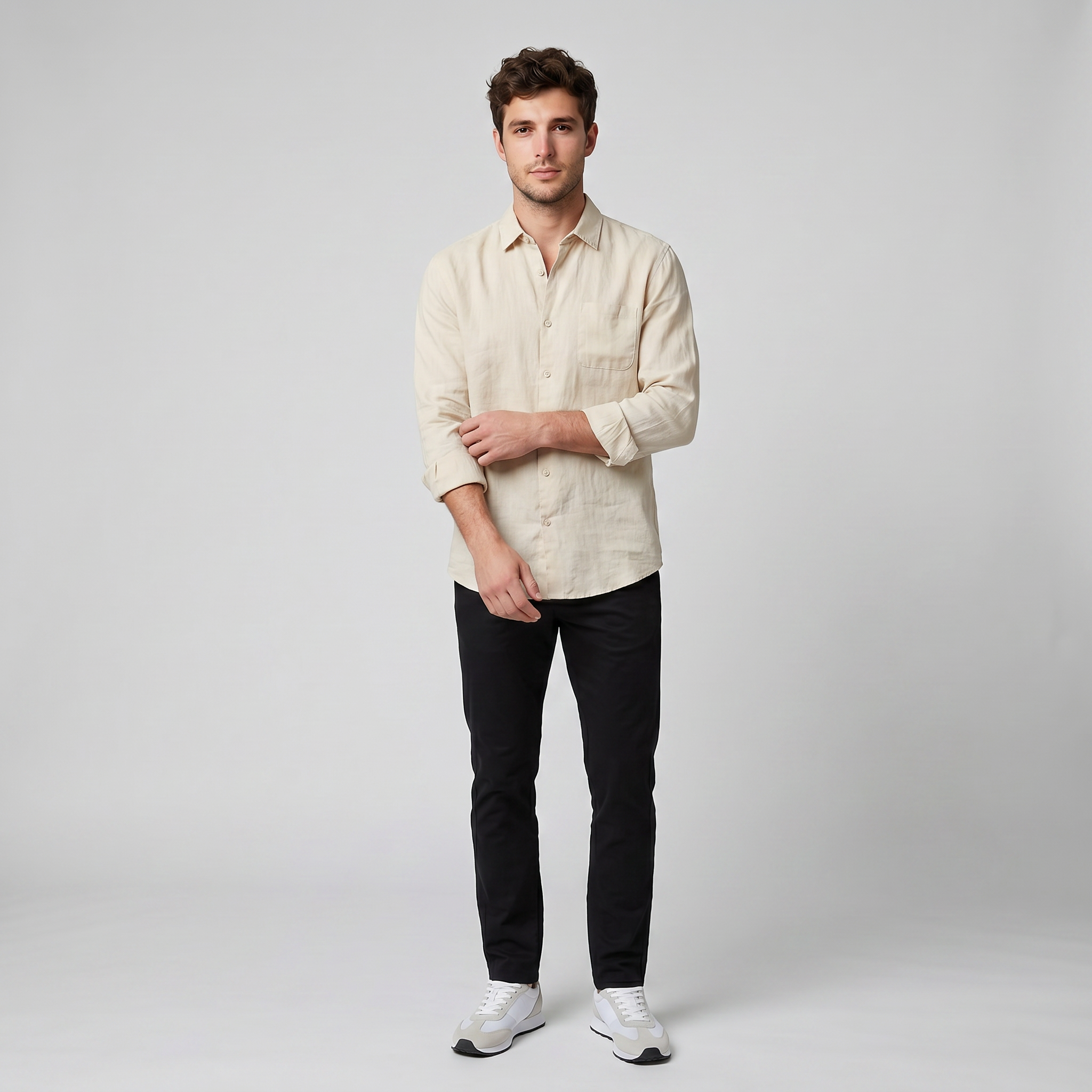 Olamil - Men’s Relaxed Linen Long-Sleeve Shirt