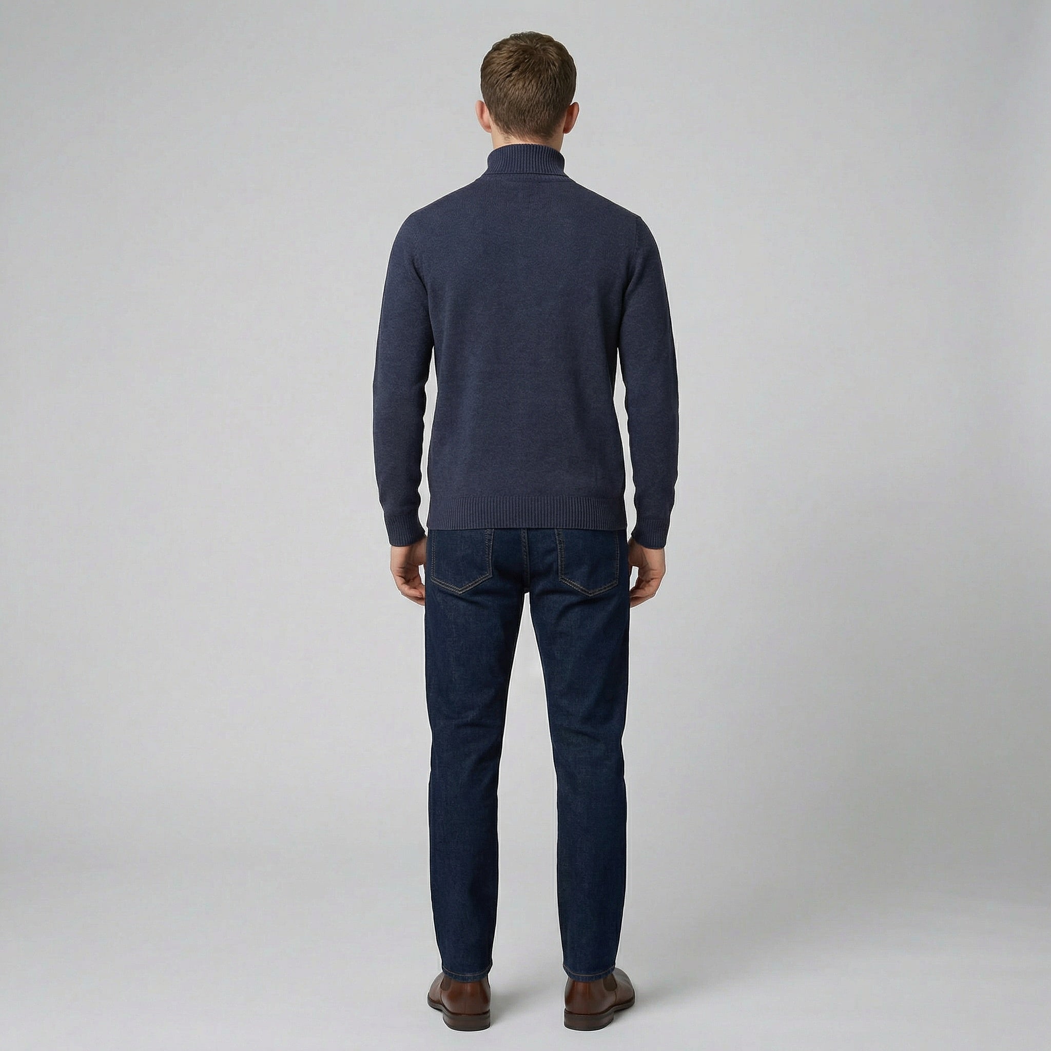 Olamil - Men’s Ribbed Merino Roll Neck Jumper