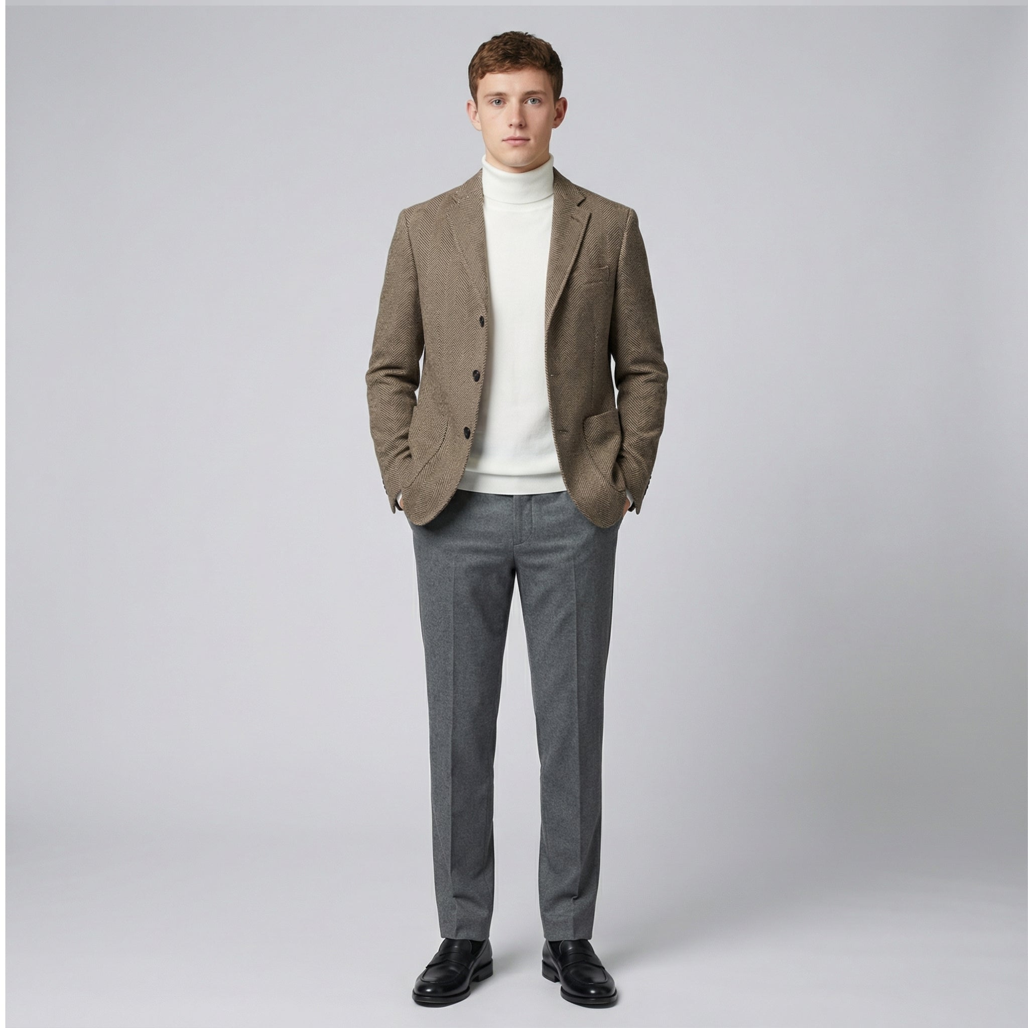 Olamil - Men's Three-Button Closure Wool Blazer