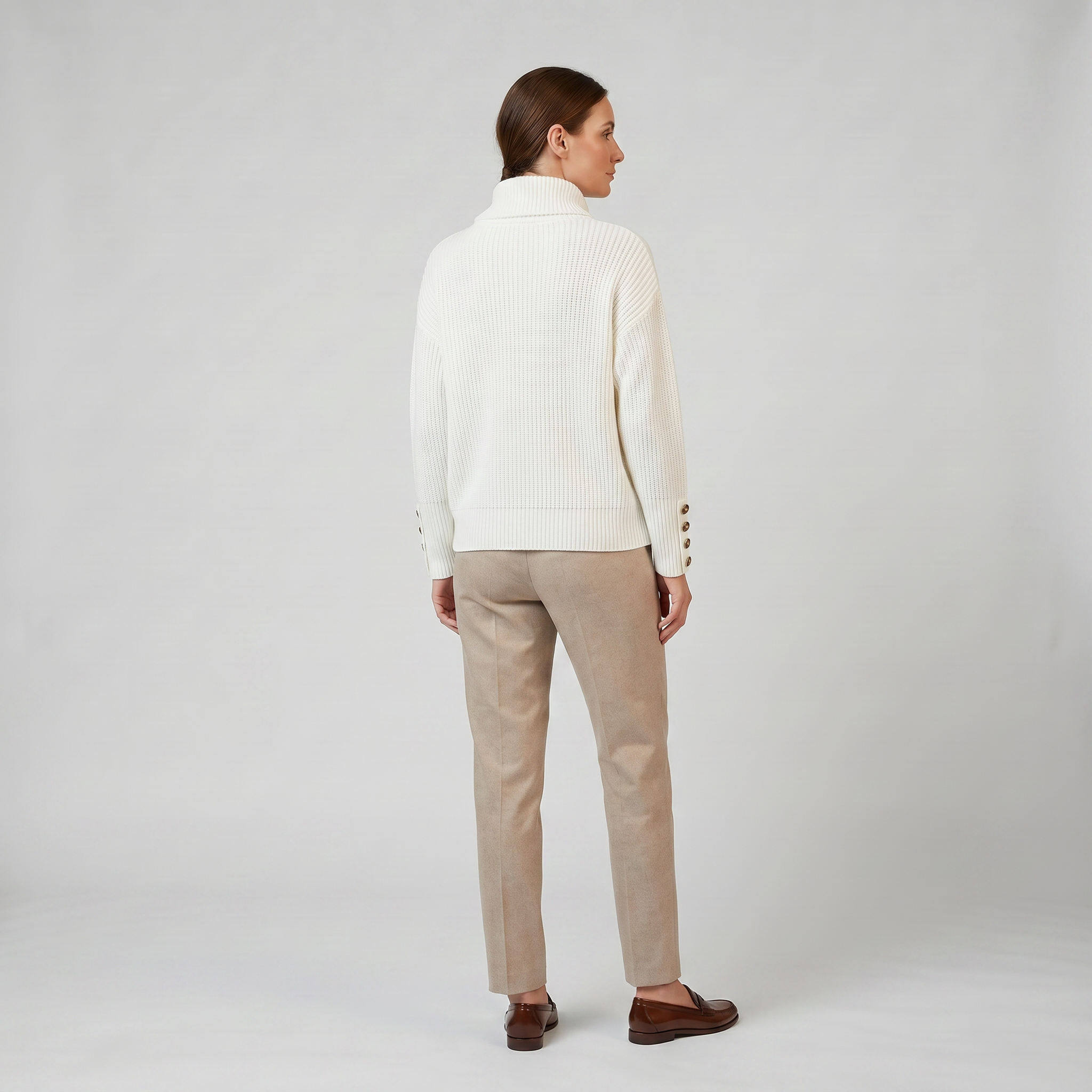 Women’s Cashmere-Blend Mock Neck Sweater | Olamil