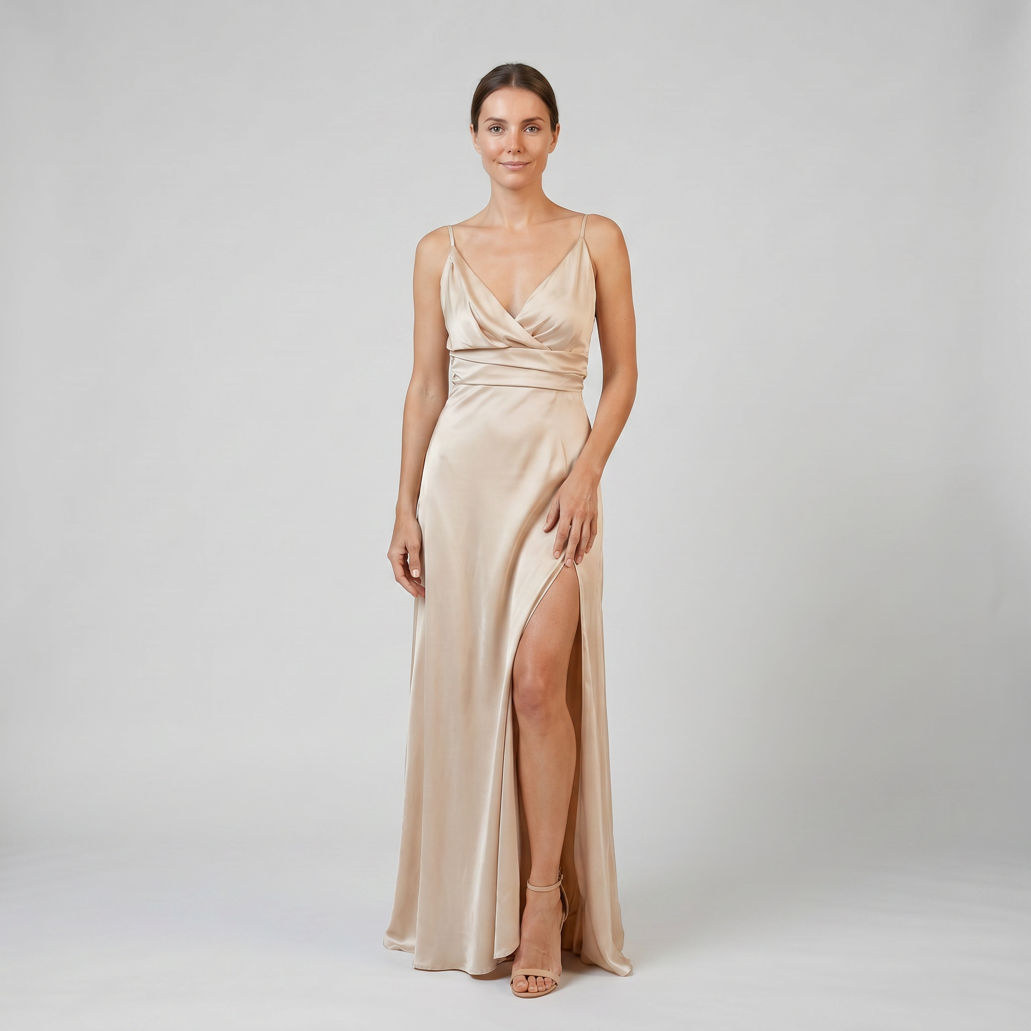 Women’s Deep V-Neck Open-Back Maxi Dress | Olamil