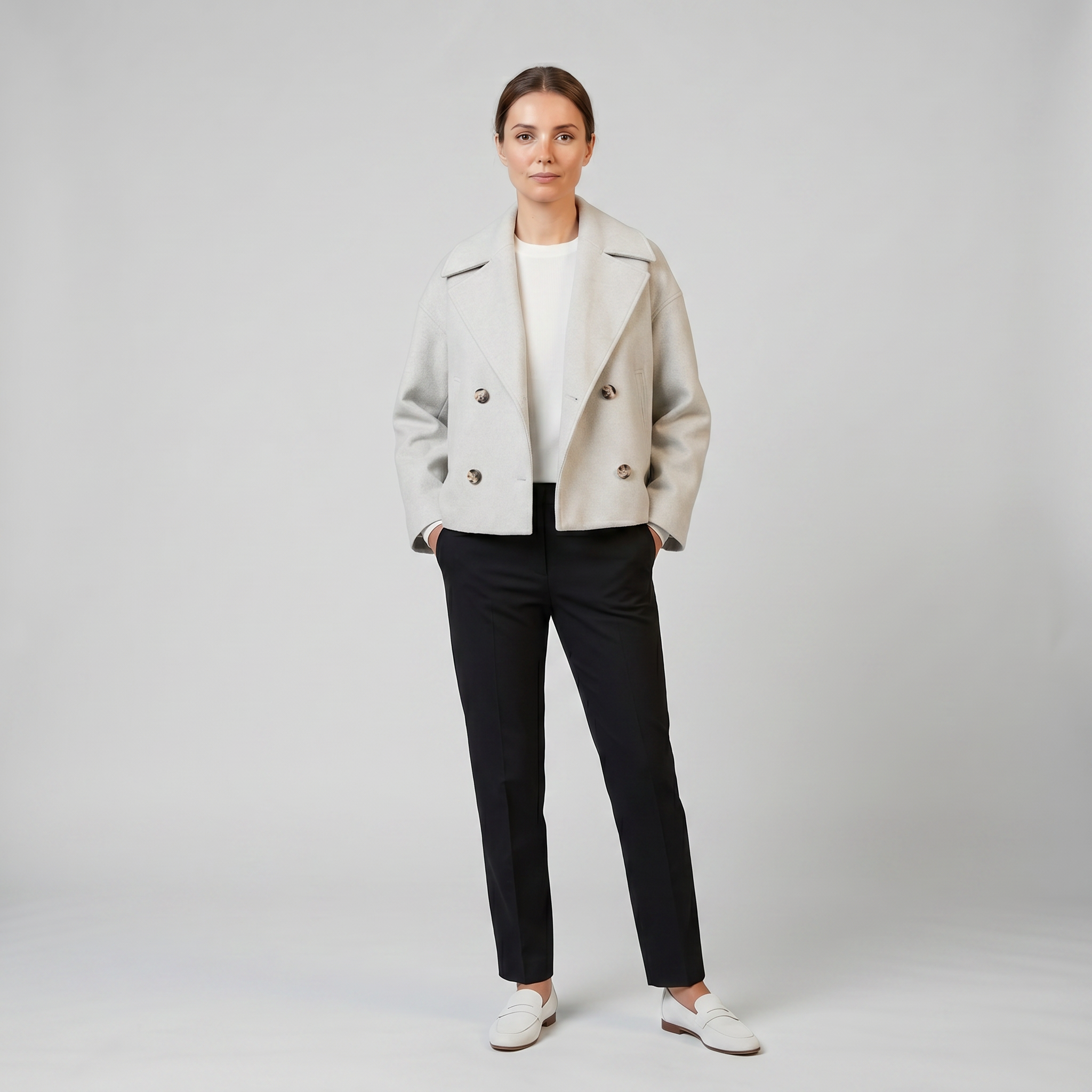 Olamil - Women’s Double-Breasted Wool-Blend Coat