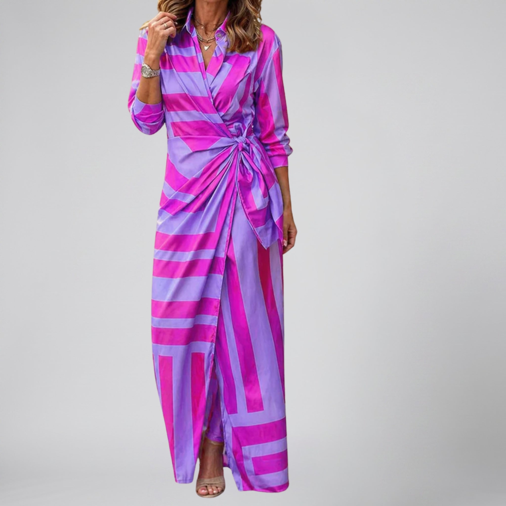 Women’s Floral Print Long-Sleeve Maxi Dress | Olamil