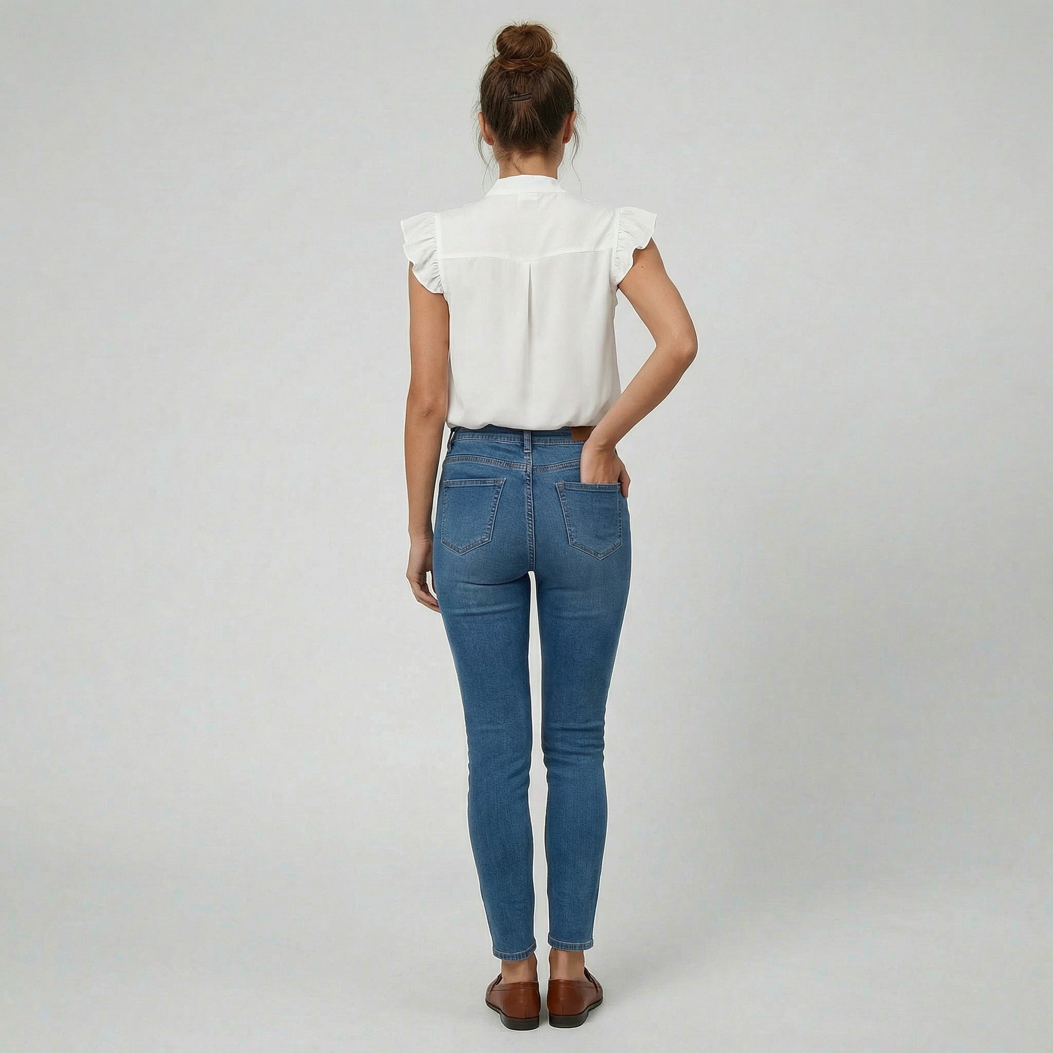 Olamil - Women’s Flutter Sleeve Bow Blouse