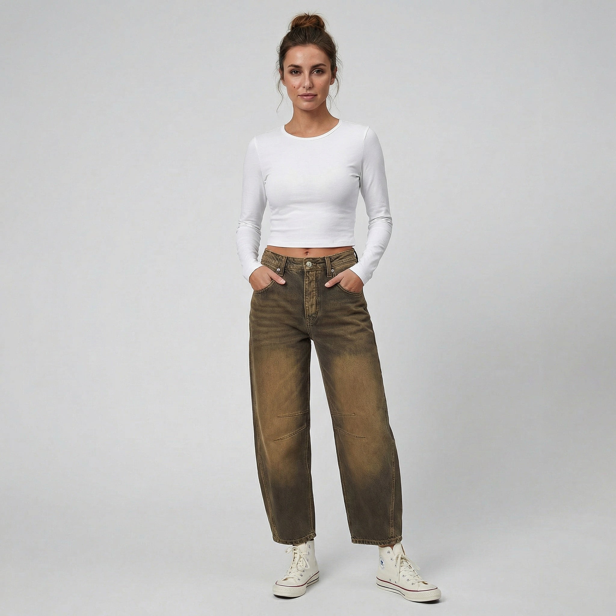 Olamil - Women’s High-Waisted Wide Leg Jeans