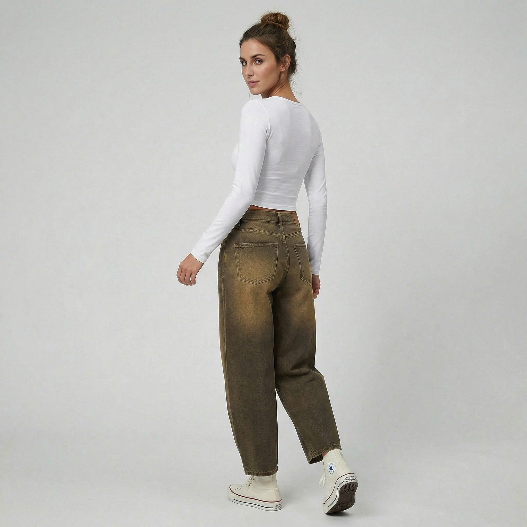 Olamil - Women’s High-Waisted Wide Leg Jeans