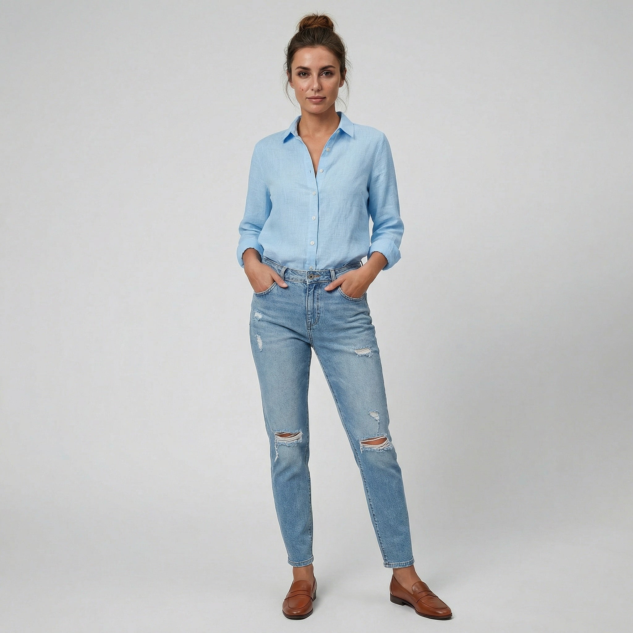 Olamil - Women’s Relaxed Fit Button-Down Shirt