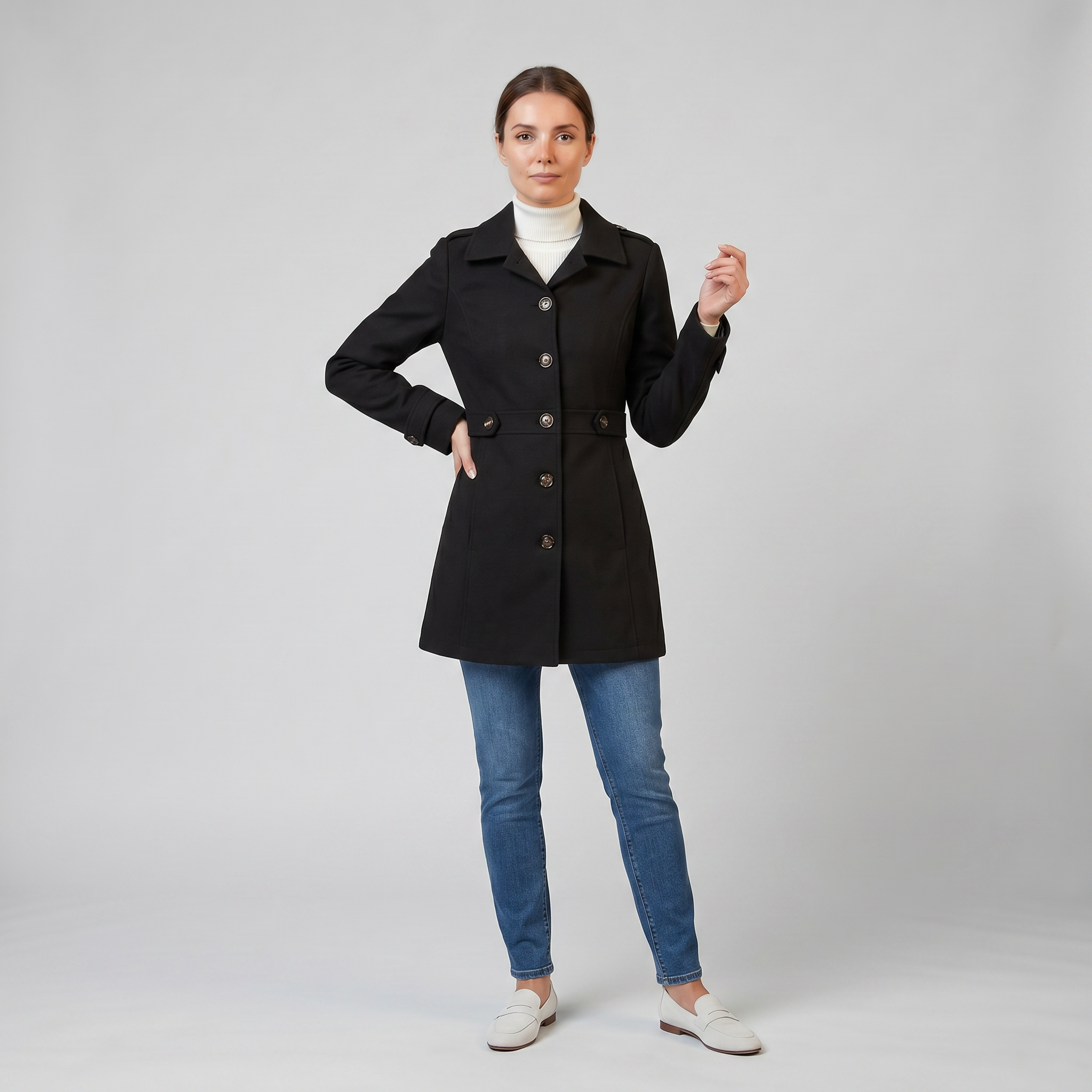 Olamil - Women’s Tailored Single-Breasted Overcoat