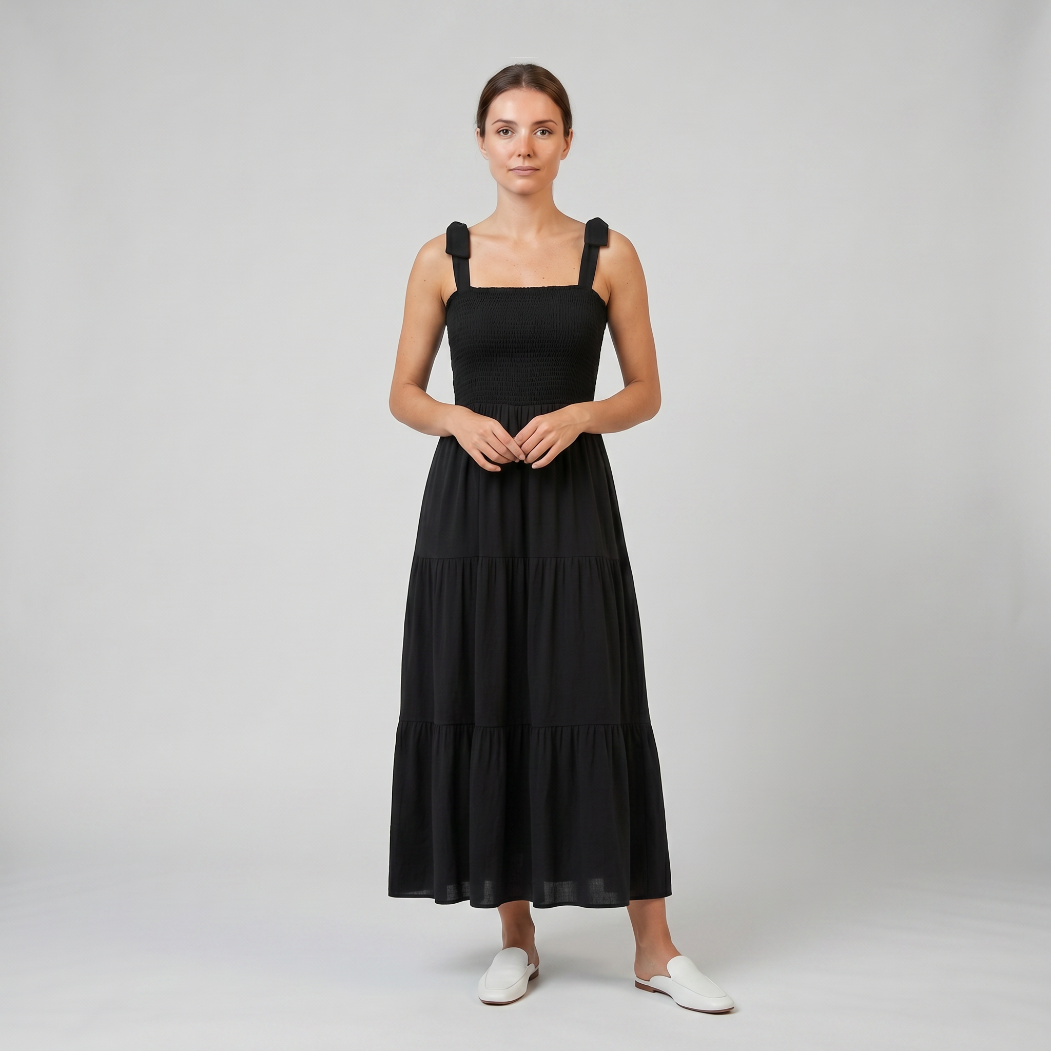 Women’s Tie-Strap Tiered Maxi Dress | Olamil