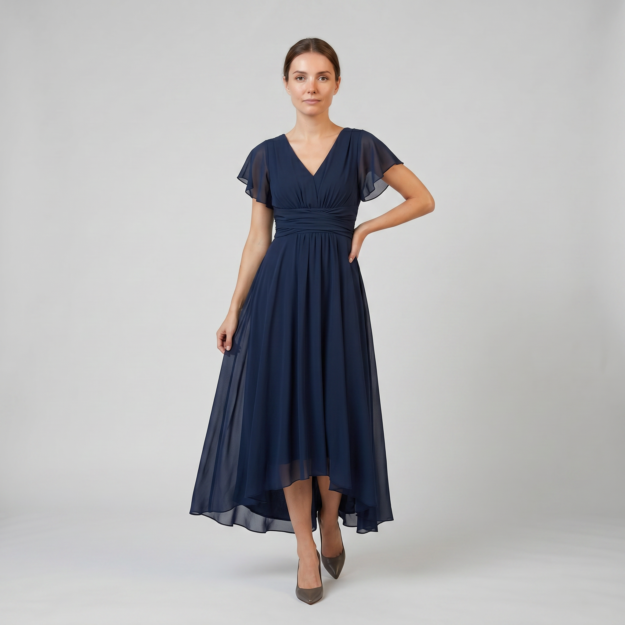 Women’s Chiffon High-Low Evening Dress | Olamil