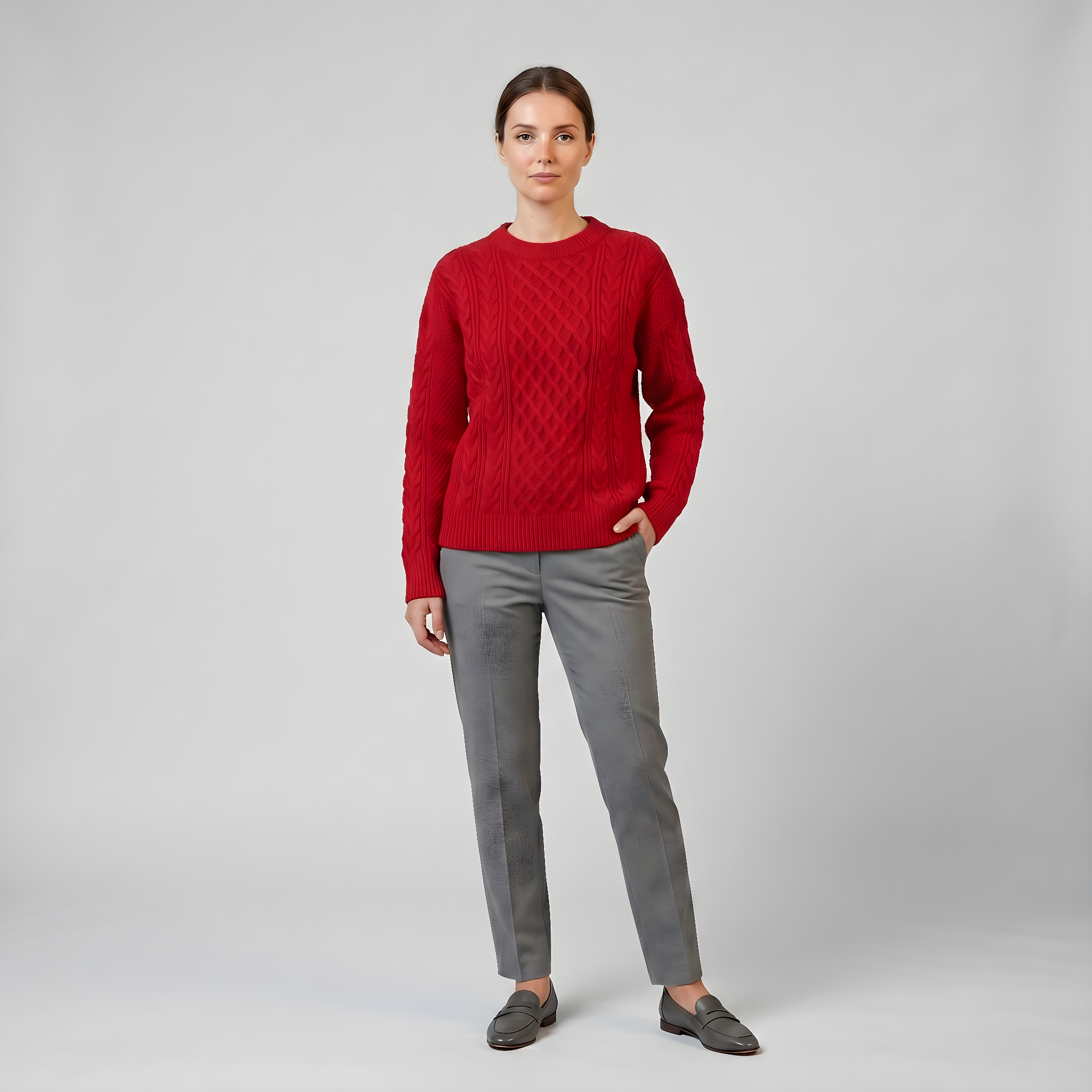 Women’s Wool-Blend Cable Knit Cardigan | Olamil