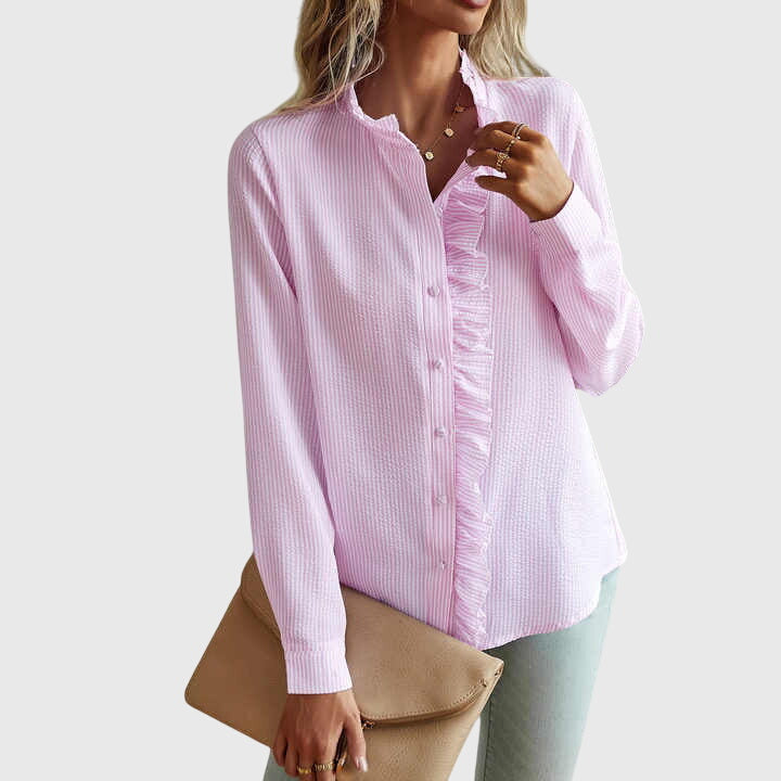 Kaitlyn | Women’s Elegant Blouse with Ruffle Front