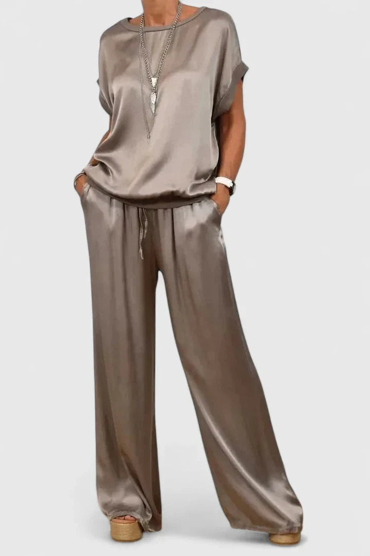Jessykkah | Women’s Relaxed Two-Piece Set with Wide-Leg Pants