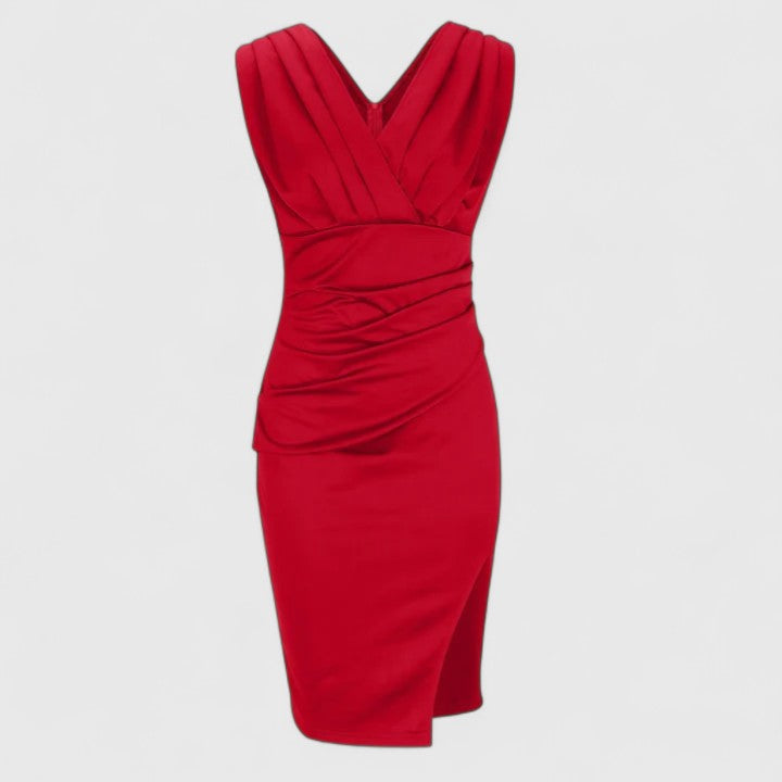 Cheryl | Women’s Teal Dress with V-neck