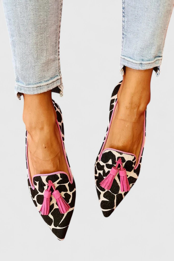 Women’s Leopard Print Loafers with Tassels