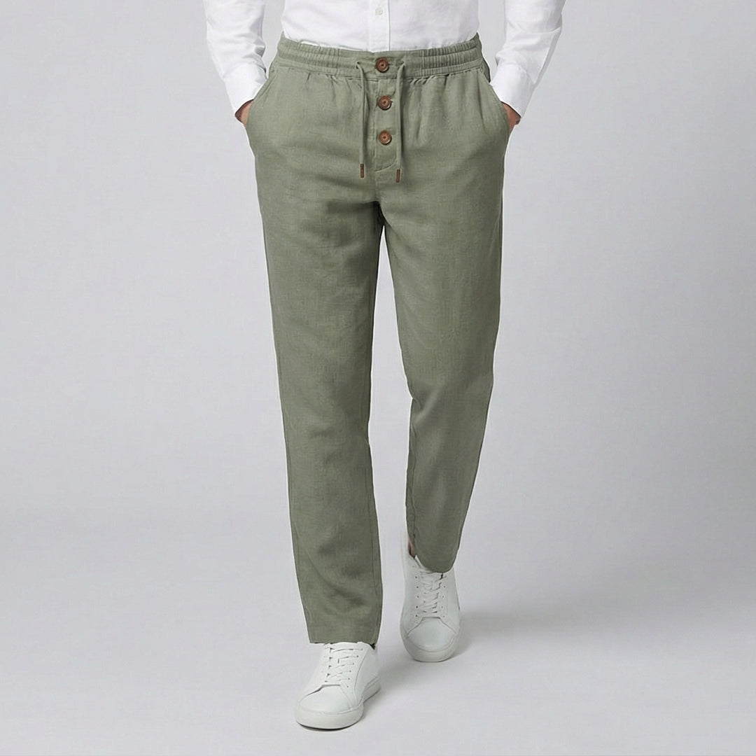 Men's Slim-Fit Linen-Blend Pants | Olamil