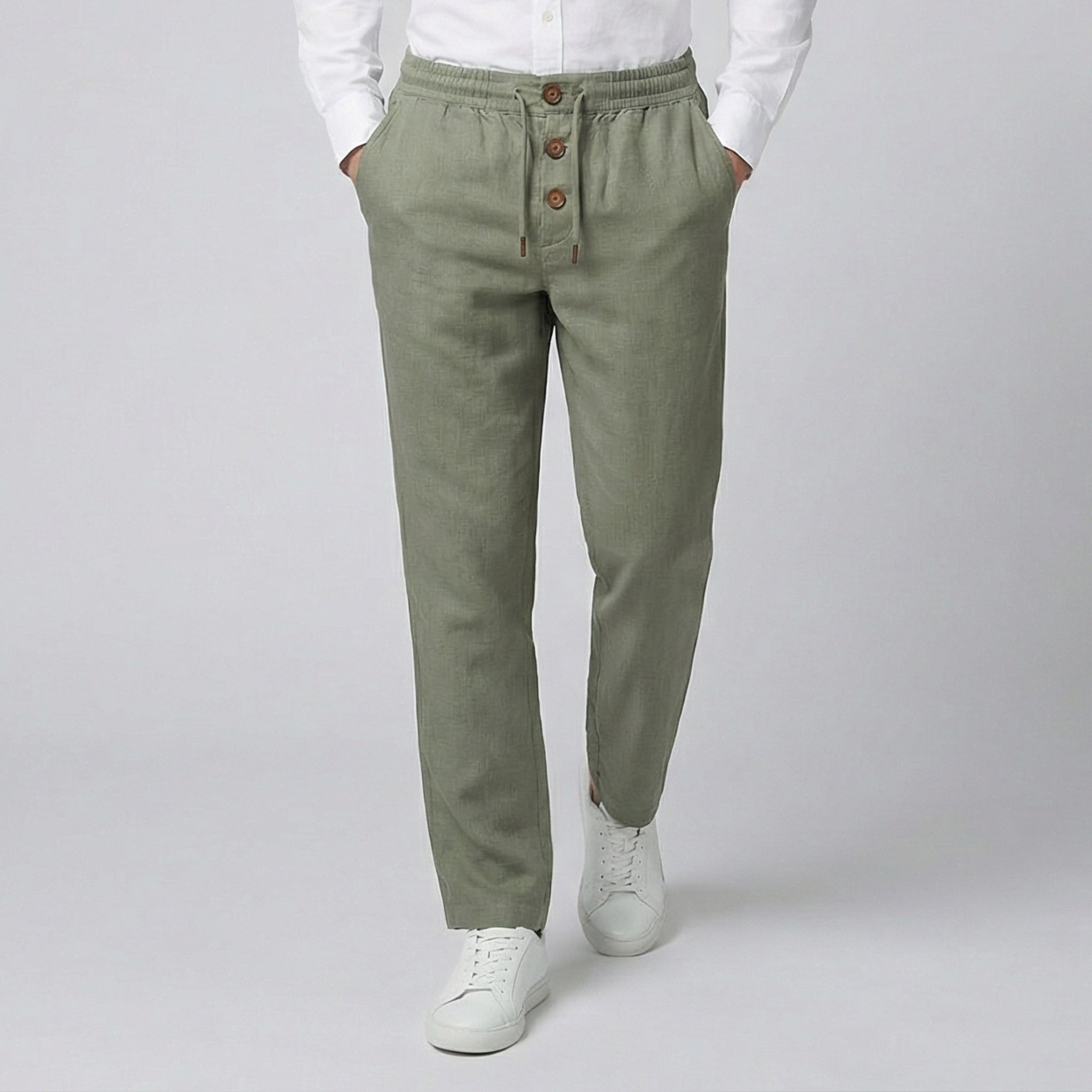 Men's Slim-Fit Linen-Blend Pants | Olamil