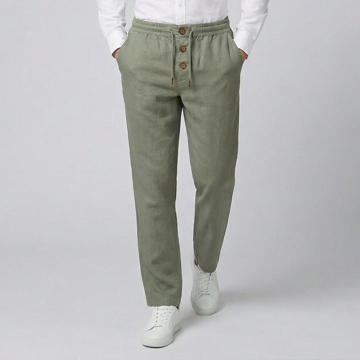Men's Slim-Fit Linen-Blend Pants | Olamil