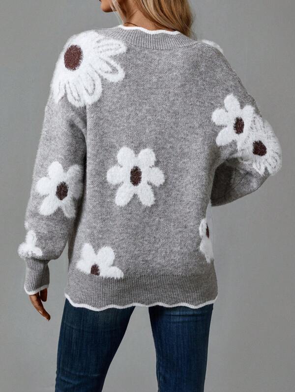 Talli | Women’s Elegant Sweater with Floral Design
