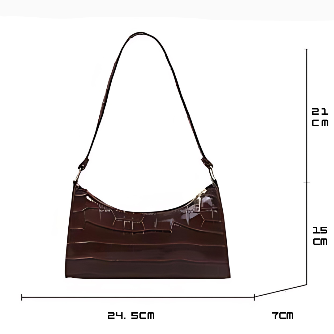 Olivia | Women’s Shiny Crocodile-Texture Bag with Comfortable Handles