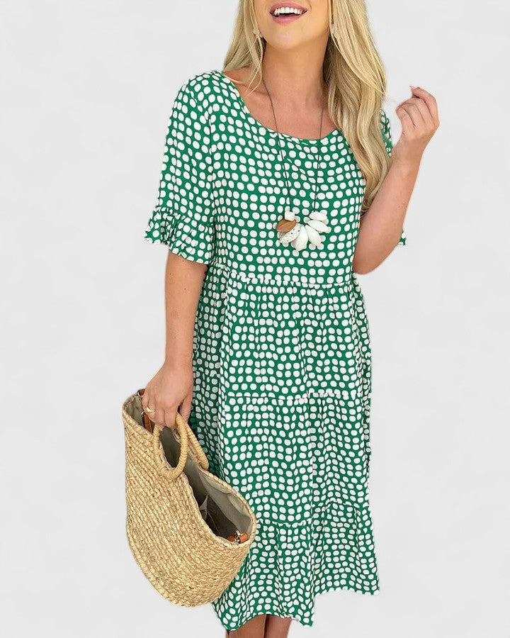Women’s Breezy Midi Dress with Ruffle Sleeves