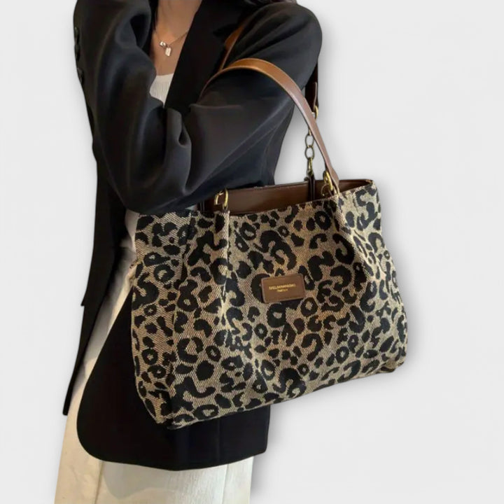 Olivia | Women’s Leopard Tote with Adjustable Straps