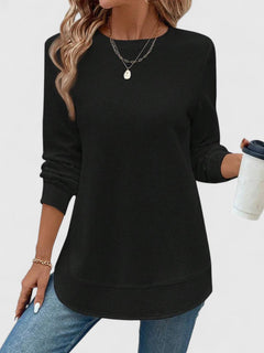 Women’s O-Neck Long Sleeve Top with Comfort