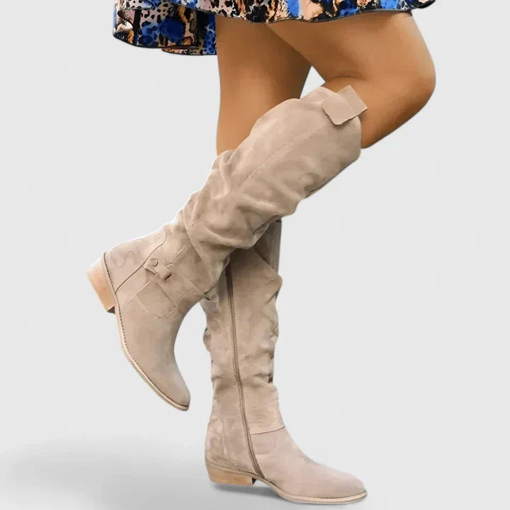 Women’s Knee-High Boots with Zipper