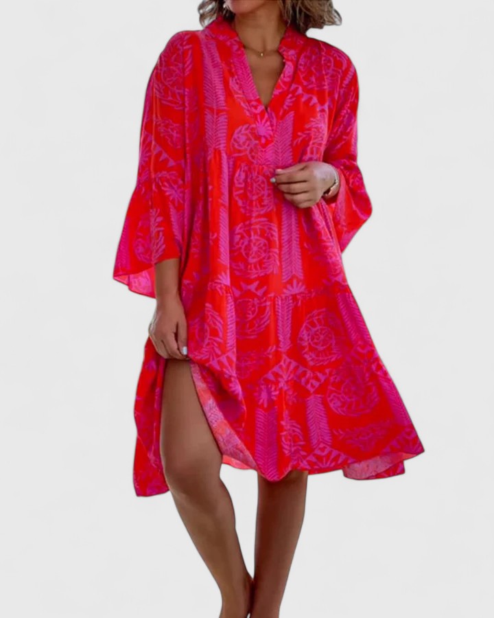 Women’s Sophisticated Dress with 3/4 Bell Sleeves