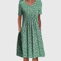 Women’s Vibrant Floral Dress with Pockets