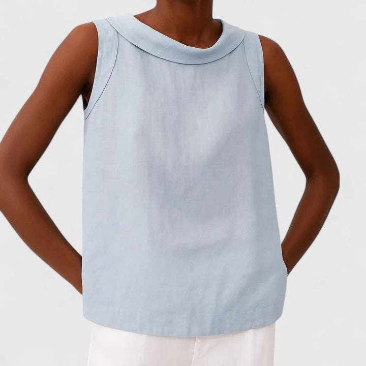 Women’s Elegant Top with Roll Collar
