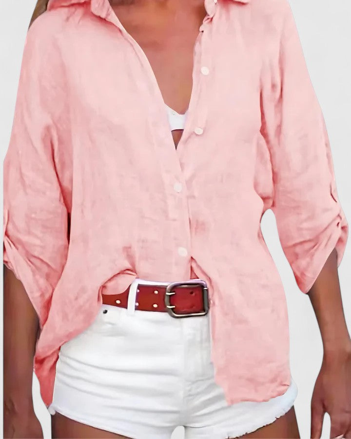 Women’s Sophisticated Collared Top with Loose Fit