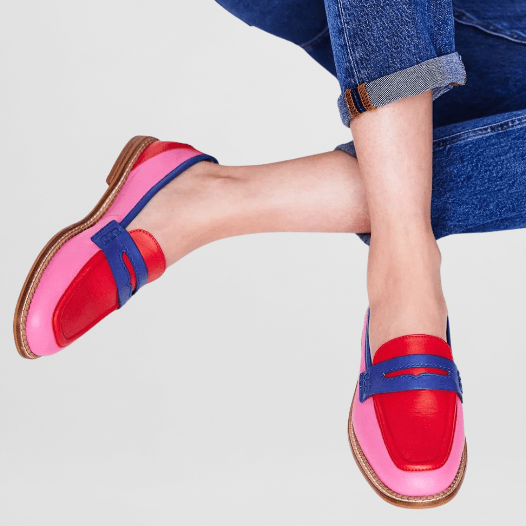 Women’s Playful Loafers with Color-Block Finish