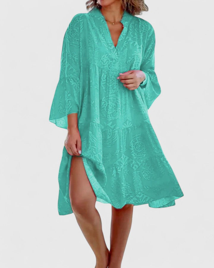 Women’s Sophisticated Dress with 3/4 Bell Sleeves