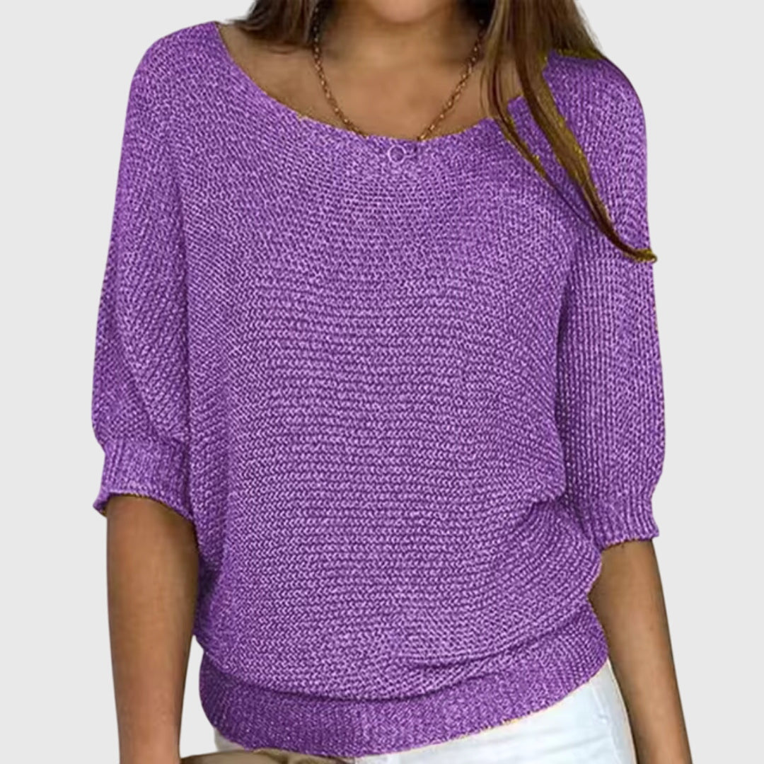 Women’s Textured Knit Sweater - Relaxed Fit