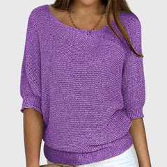 Women’s Textured Knit Sweater - Relaxed Fit